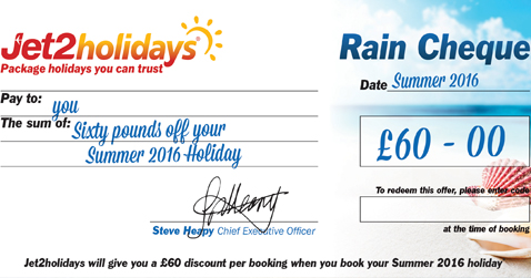 Make The Most Of Your Jet2Holidays Rain Cheques